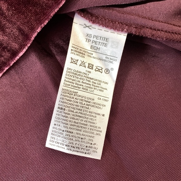 Nwt Gap rich wine burgundy sleeveless velvet swing dress 460148 - Picture 9 of 11